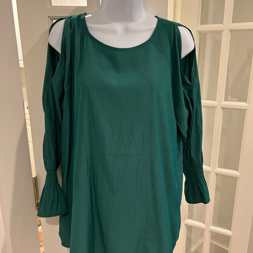 J. Jill Green Ruffled 3/4 Sleeve Tunic